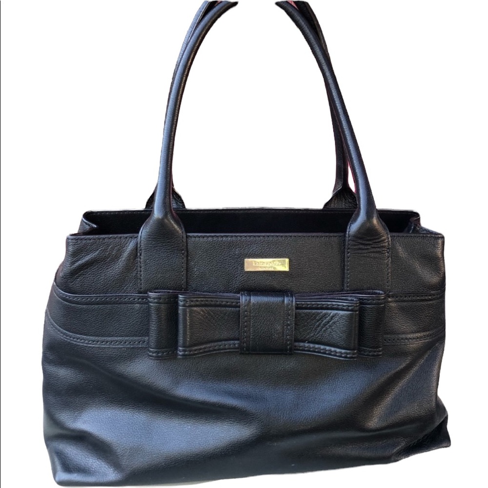 - Kate Spade Black BOW large purse handbag purse shoulder bag